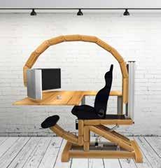 Möbeldesign Furniture design Vier-Achssystem zur elektrischen Parametereinstellung eines stylischen Bildschirmarbeitsplatzes mit drylin Linearmodulen sowie weiteren Komponenten aus dieser Serie.