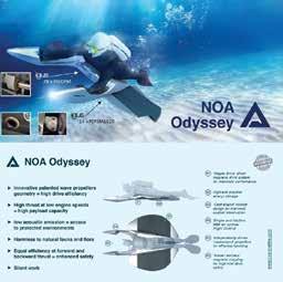 Tauchzubehör Diving accessories NOA Odyssee ist ein Unterwassermobil, von dem sich Taucher ziehen lassen können.