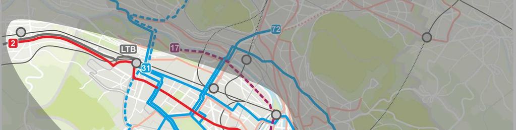 97 NETZENTWICKLUNG ALTSTETTEN/ZH SÜD: MITTELFRISTIGE MASSNAHMEN Massnahmen Tram Altstetten/Zürich Süd: - Tramverlängerung Linie 2 via Bahnhof Altstetten bis Schlieren (inkl.