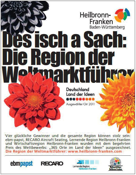gezielt auf Ihr Unternehmen aufmerksam zu machen. Gemeinsam für die Region Heilbronn-Franken werben!
