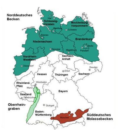 Warum Tiefe Geothermie in Wiesbaden Günstige geologische Voraussetzungen In Deutschland drei für Geothermie begünstigte Gebiete Malmkarst des