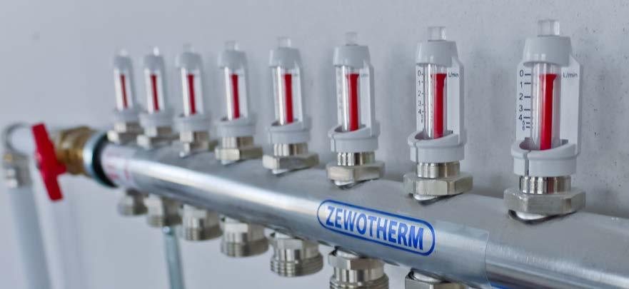 ZEWO Systemverteiler ZEWO Systemverteiler Der Systemverteiler wird für die Verteilung und Einregulierung des Volumenstroms der einzelnen Heizkreise in Niedrigtemperaturheizanlagen (Fußboden- oder