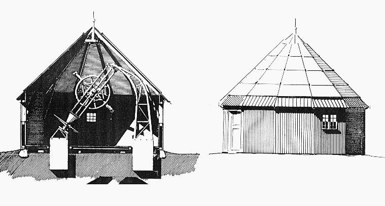 Achromat (10 Fuß) (ab 1800 mit erster parallaktischer Montierung in Lilienthal) Uranienlust Urania-Tempel Rekonstruktionen: F.