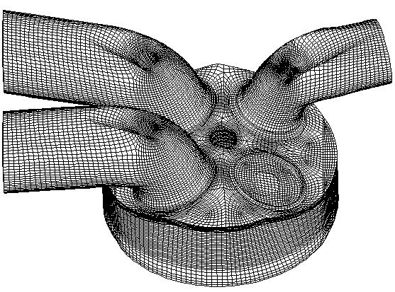 Bild 1.19: Bewegtes Rechengitter für 3D CFD Simulation (60 KW vor ZOT) 1.2.5.