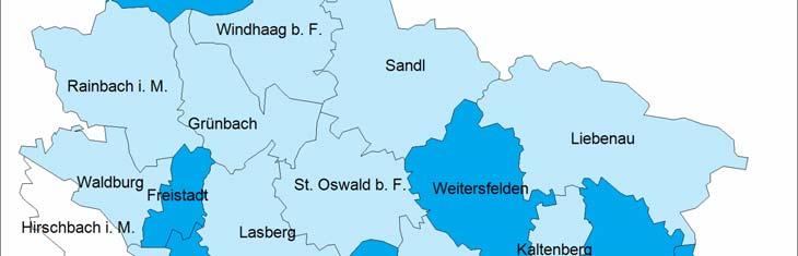 Bezirk Freistadt: Gemeinden mit