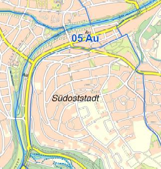 Au Die Au ist ein sehr schmaler Stadtteil, der der Enz von der Oststadt, entlang der Südweststadt bis nach Dillweißenstein folgt.