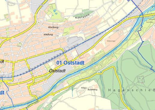Oststadt Die Oststadt schließt an die Innenstadt an und grenzt an Eutingen.