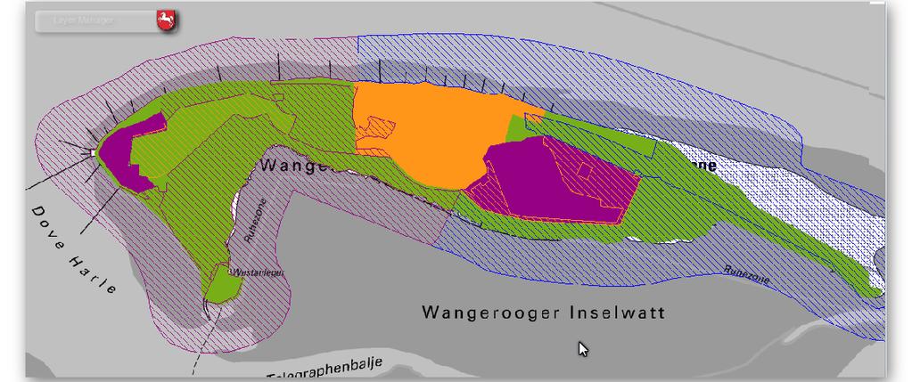 Gemeinde Wangerooge: Teil II der Begründung zum Flächennutzungsplan 2017 Umweltbericht 63 Die Siedlungsbiotope umfassen im Wesentlichen den Hauptort, da im Westen die Freiflächen der Landschulheime