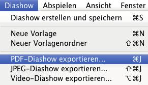 20 Diashow speichern und exportieren So funktioniert der Export: Zuerst für den Fall einer Weiterbearbeitung mit Klick auf Diashow