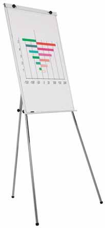 Whiteboards / Moderationstafeln / Flipcharts 9 Flipchart Budget Flipchart mit Schnellklemme für alle Sorten Flipchartpapier. Rückenpaneel aus lackiertem Stahl.