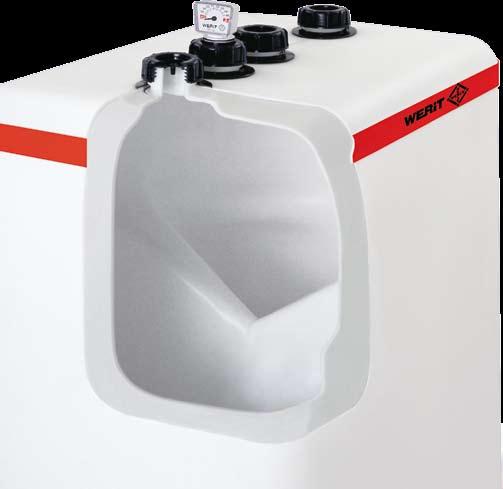 Ein zweiter Vollkunststoff-Außenbehälter ermöglicht eine direkte Aufstellung im Heizraum, sofern die einzulagernde Heizölmenge 5000 Liter nicht übersteigt.