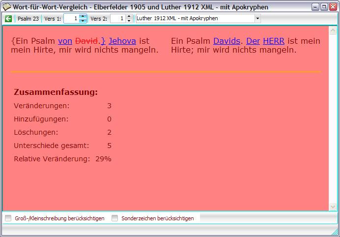 möglichkeiten von MyBible ~ Statistischer Wortvergleich Fakultät: Institut für