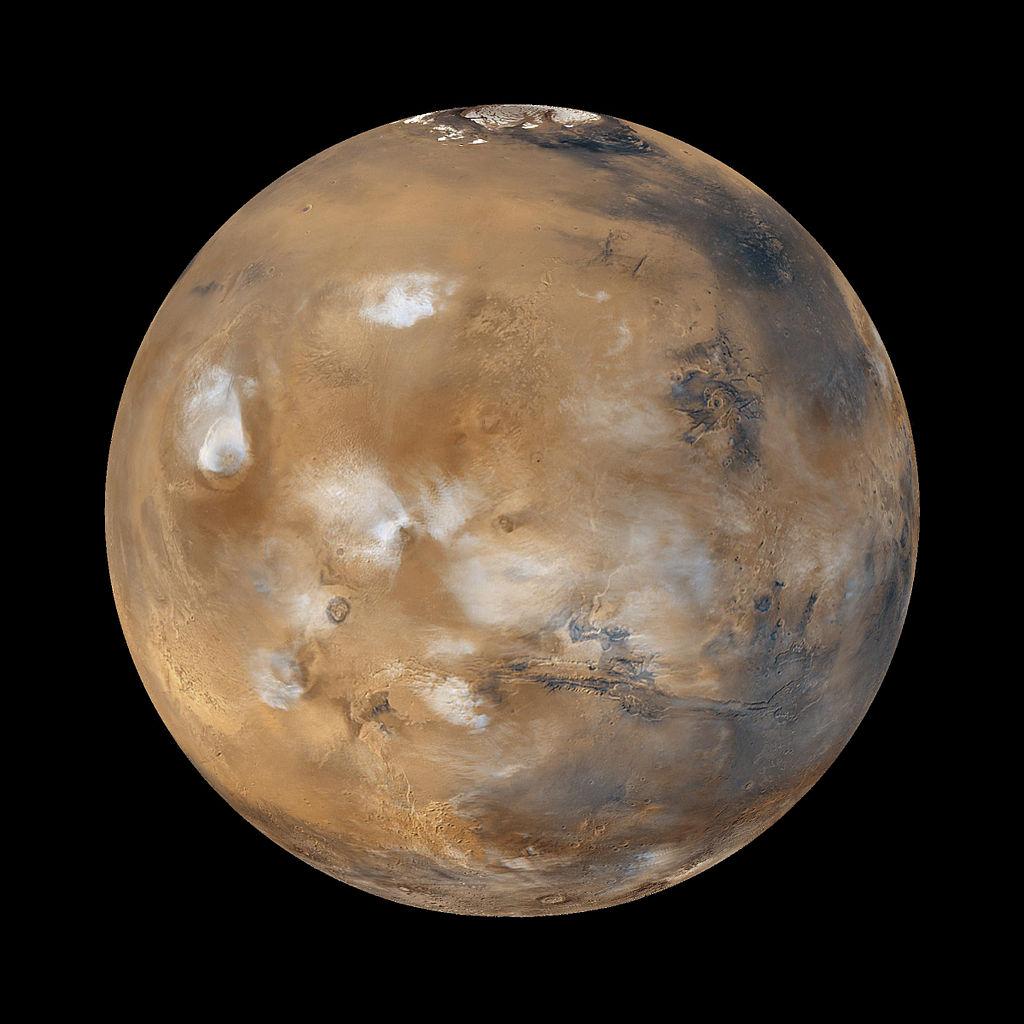 Die inneren Planeten: Mars Durchmesser 6 792,4 km Masse 6,419 10 23 kg mitlere Dichte 3,933 g/cm 3 RotaVonsperiode 24 h 37 min 22