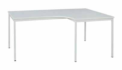 pflegeleichte Stahlkonstruktion Tischbeine aus 30 x 30 mm Stahl-Quadratrohr 25 mm starke, melaminharzbeschichtete Tischplatte Tisch-und Arbeitshöhe ist 750 mm nach EN-Norm Bis 10 mm höhenverstellbare
