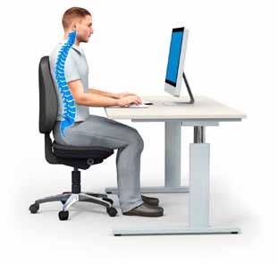 OFFICE-DREHSTÜHLE Büro-Drehstuhl Sitz- und Rückenflächen sind ergonomisch geformt Hohe Rückenlehne aus atmungsaktivem Netzgewebe In Neigung und Höhe stufenlos verstellbar Sitzkomfort durch