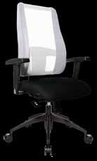 : 210260 Armlehnen-Paar Büro-Drehstuhl Sitz- und Rückenflächen sind ergonomisch geformt Hohe Rückenlehne mit Wirbelsäulenausformung und atmungsaktivem, weißem Netzgewebe In Neigung und Höhe stufenlos