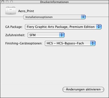 EINRICHTEN DER DRUCKFUNKTIONALITÄT UNTER MAC OS X 14 6 Klicken Sie auf Hinzufügen. Der Fiery EXP8000/50 wird der Liste der Drucker hinzugefügt.