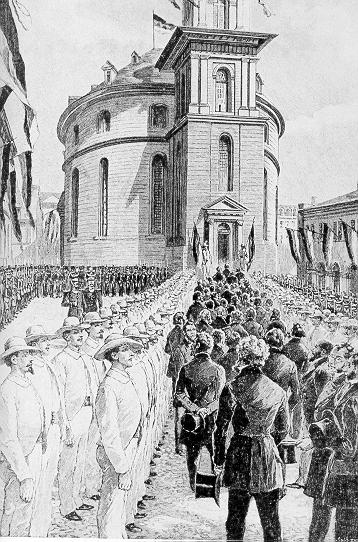 d) Geschichte des Strafverfahrens Die Paulskirche zur Zeit der Bürgerlichen Revolution von 1848/1849;