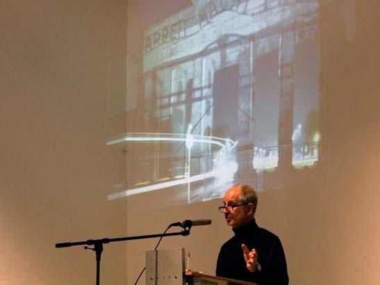 07 Dr. Horst Hoheisel bei der Gedenkveranstaltung am 26.03.2015. Foto: Andreas Otto, 2015. Podiumsdiskussion zum Abschluss der Tagung Ernst Klee. Unbeirrbar für Menschenwürde in Frankfurt/Main, 8.- 9.