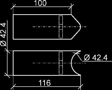 48,3 mm polie, grain 240 71 336 Distanzstück mit Ansatz 42,4 und 48,3 mm geschliffen Korn 240 0,13 kg