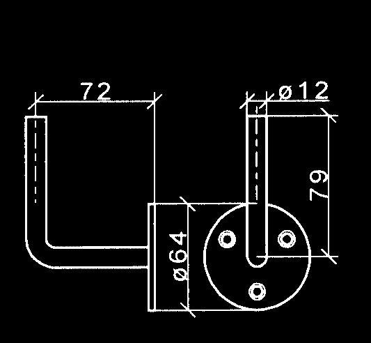 4 mm Bohrungen 6,5 mm mit Senkung 0,21 kg Handrail-bracket wall plate mat