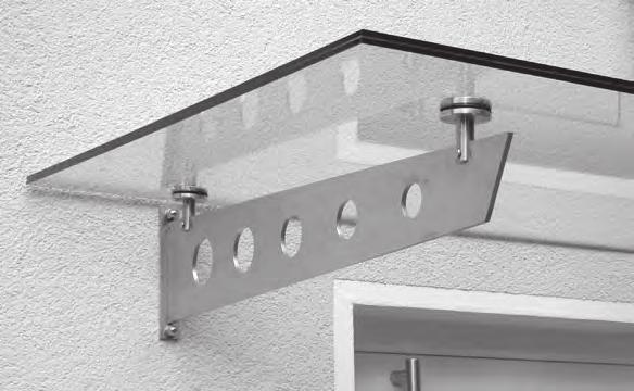 Vordachsystem Wandhalter Canopy System Wall Brackets Bauaufsichtliche Zulassung beantragt Technical approval applied