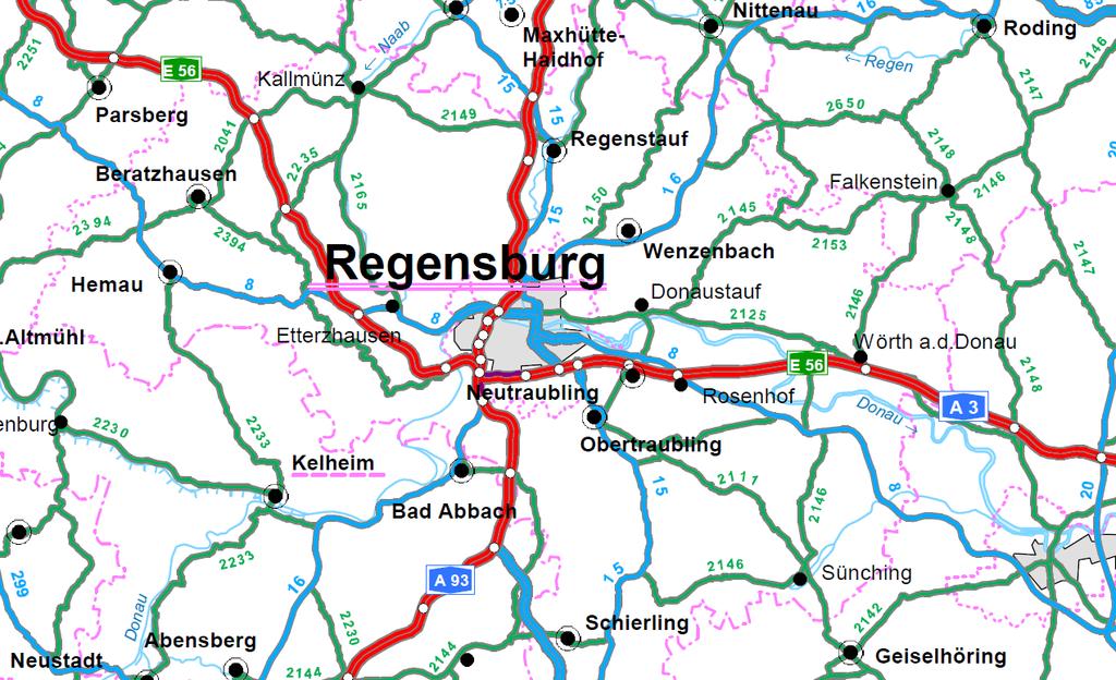 Planung Autobahnen Oberste Baubehörde im A 3; Nittendorf AK R (6-streifiger Ausbau) A