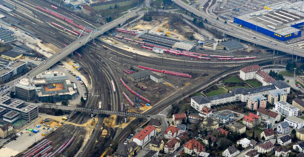 PA 2.5 Umbau Bahnhof Ulm Luftbild: