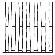 Bohlen-Zaun NATURA Riegel 30 x 60 mm, sauber gesägt und scharfkantig Lamellen 16 x 110 bis 160 mm, sägerauhe Oberfläche, Kanten