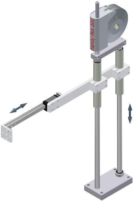 handy-flex 200dc Handlinggerät Grundtyp, Doppelsäulenausführung vertikal (nicht schwenkbar um Vertikalachse) Nutzlast maximal 70 N, Reaktionsmoment Mz maximal 60 Nm, Hub vertikal =500mm, =250mm,