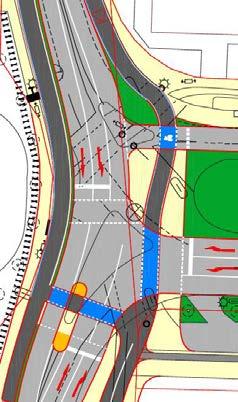 Zum jetzigen Zeitpunkt (Oktober 2016) stehen auch noch andere Knotenpunktformen zur Diskussion, z.b. die Umgestaltung zu einem Kreisverkehr.
