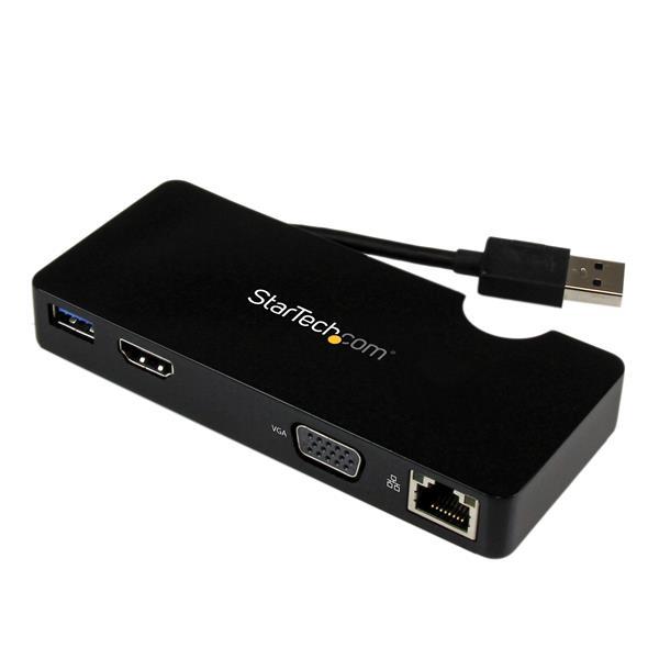 USB 3.0 Universal Laptop Mini Dockingstation mit HDMI oder VGA, Gigabit Ethernet, USB 3.