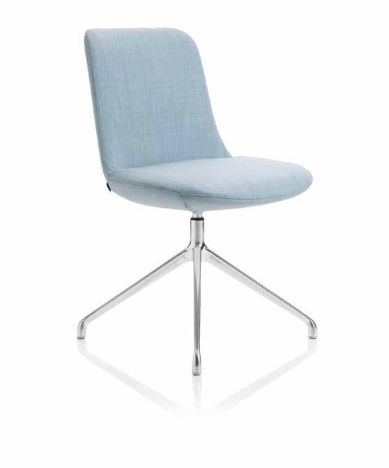 6 swivel chair with 4-spoke polished base seduta girevole base a 4 razze in alluminio lucido assise pivotante
