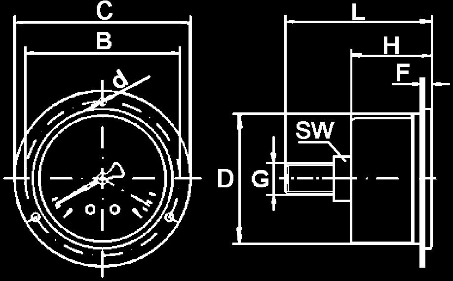 100 8 30 G 1/2 B 87 22 0,80 Zeichnungen auf Seite 212 Druckanschlusszapfen nach EN 837-1 / 7.3 Bar Art.-NR.