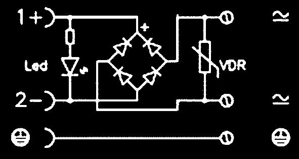 (LED) Brückengleichrichter, und Varistor Erste Schutzgrad für Berührungs Zweite Schutzgrad für