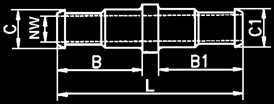 Doppeltülle, lang d = Schlauch-Innendurchmesser, C = Tüllen-Außendurchmesser Art.-Nr.