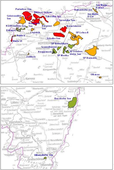 150 ha Südlich von Leipzig Region Hoyerswerda Südlich Görlitz 20 Seen 23