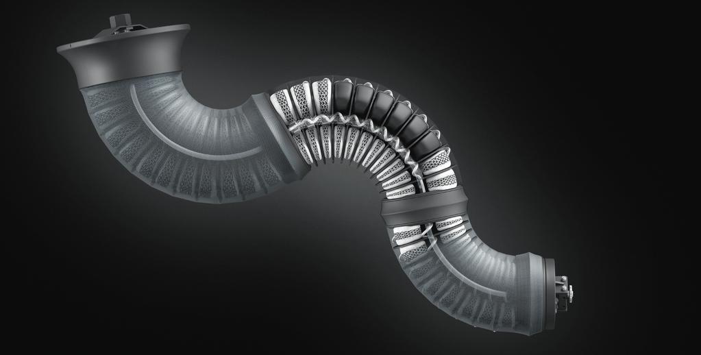 ermöglicht ein simuliertes Modell der gesamten Kinematik 01 03 04 Kardangelenk Spiralschlauch zur Luftversorgung Elastomer-Faltenbalg Vierlochspante 02 1. Segment 2.