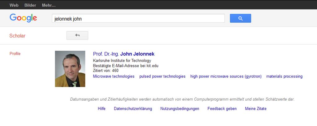 Prof. Herrlich hat kein Nutzerprofil auf google scholar angelegt, daher als Beispiel