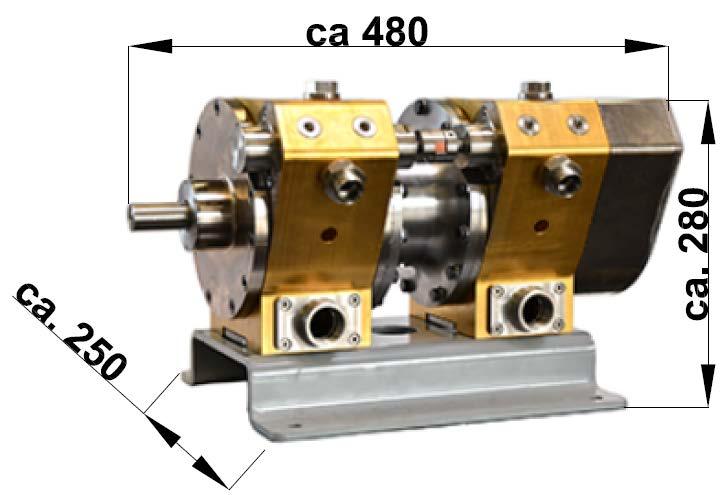EN3-Rotationskolbenmaschine KKM136 Aufbau 2 Kolben auf 1 Welle Einlassorgan (Drehschieber) 2