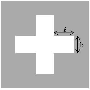 Für die vier kongruenten Arme des Kreuzes ist durch Beschluss der Schweizer Bundesversammlung aus dem Jahr 1889 festgelegt: Die Länge l eines Arms ist um 1 der Breite b 6 größer als b
