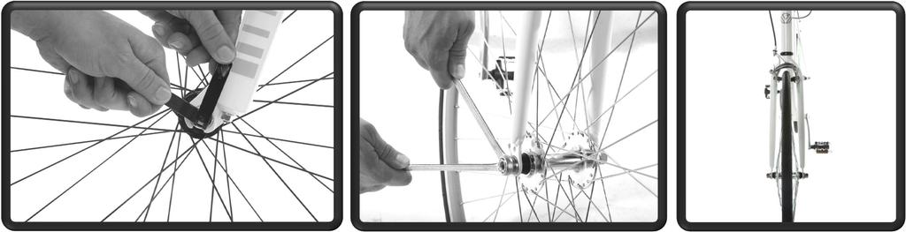 Laufräder Wir empfehlen Ihnen beide Laufräder vor jeder Fahrt auf festen Sitz zu prüfen!!! Laufräder sind mit Muttern oder mittels Schnellspanner befestigt (Abb. 1 bis 2).