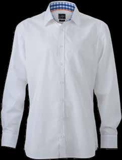 29 HEMD JN 619 HERREN Modisches Shirt mit Karo-Einsätzen an Kragen und Manschette, hochwertige bügelleichte Popeline Qualität mit easy-care finish 100% Baumwolle 100g S - 3XL white/ royal-white