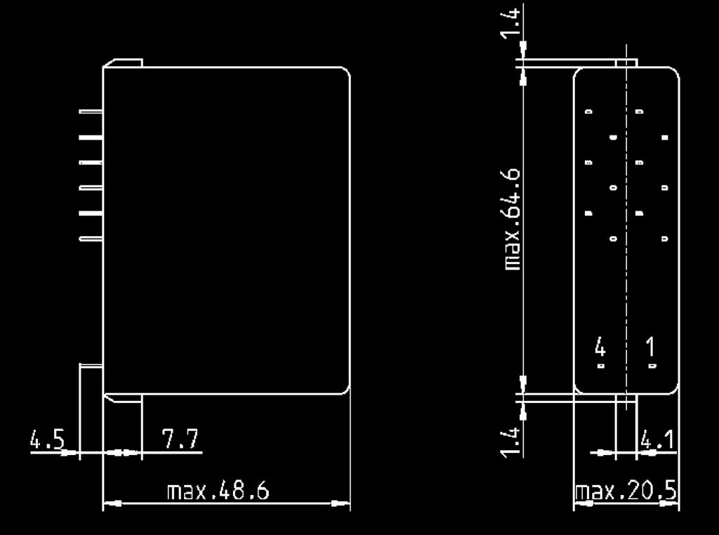 Normen EN 50205 IEC 61810-1 UL 508 Technische Daten mechanisch Abmessungen L x B x H (in mm) Baugröße 1: 57,8 x 20,5 x 48,6 Baugröße 2: 67,4 x 20,5 x 48,6 Schockfestigkeit Schließer/Öffner