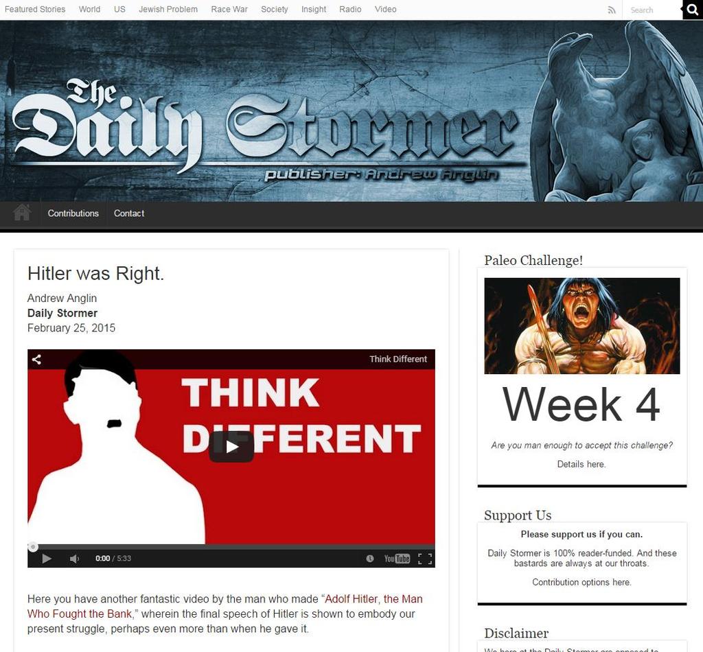The Daily Stormer Homepage der