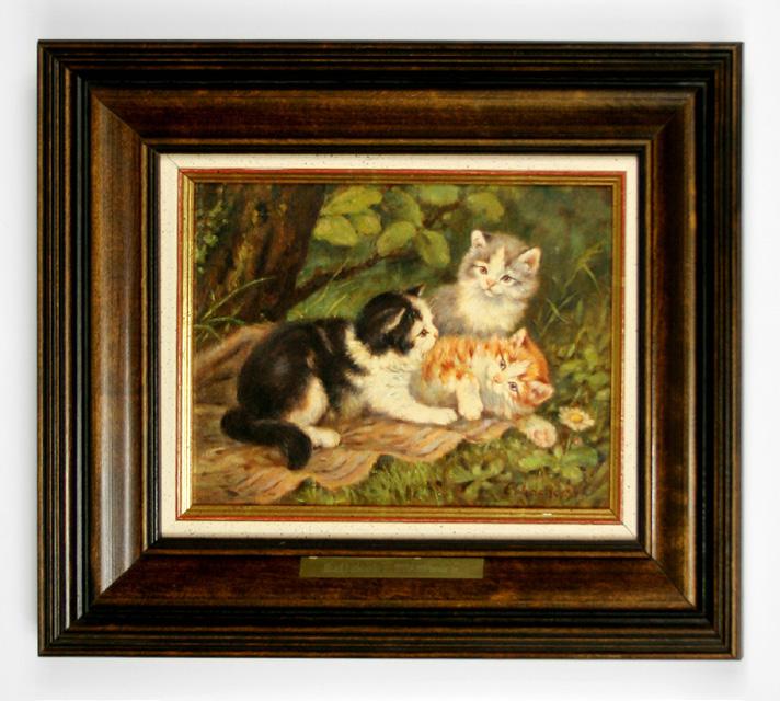 Seite 79 Verkaufskatalog Drei Katzenkinder auf der Wiese 23 x 17,5 cm