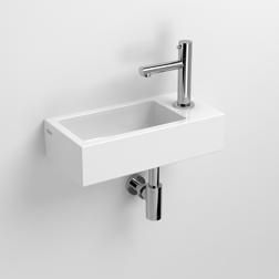 wash-hand basins / FLUSH Flush est livré avec une bonde libre en chrome, une version en inox brossé (en supplément) est également disponible.