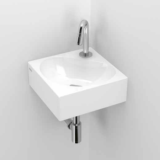flush 5 / wash-hand basins wash-hand basins / FLUSH Flush 5 hoekfontein, inclusief afvoerset, chroom. Wandhangend en als opzetwastafel te monteren.