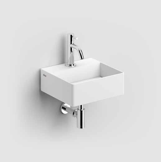 NEW FLUSH 1 / wash-hand basins NEW wash-hand basins / NEW FLUSH Design René Holten New Flush 1 fontein, inclusief afvoerplug. Wandhangend en als opzetwastafel te monteren.