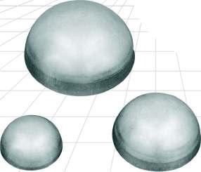 Halbhohlkugeln Oberfläche: matt Half hollow balls surface: dull D Wandung Gewicht pro Stück in g 305010 33,7 2,25 30 305011 40 2,25 45 305012 42,4 2,25 50 305014 48,3 2,25 70